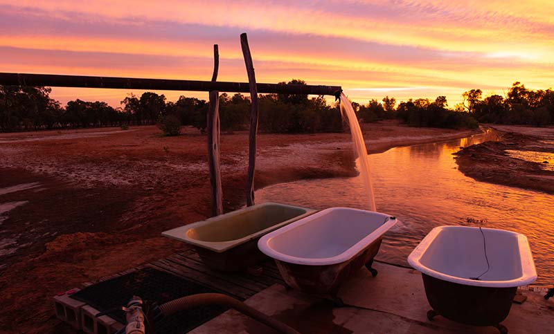 Charlotte Plains Bore Baths at Sunset