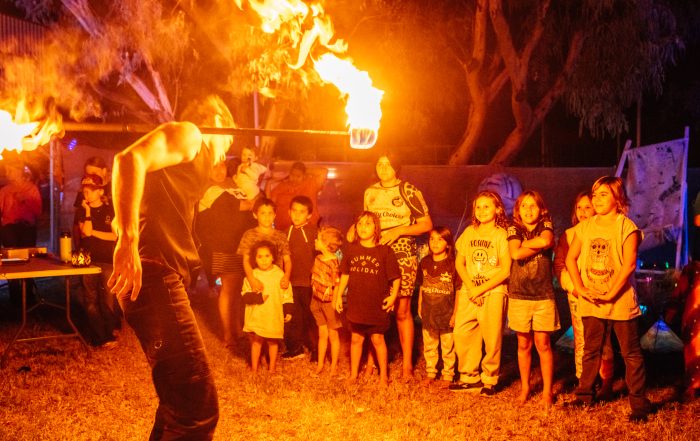 Firetwirling at Outback River Lights Festival