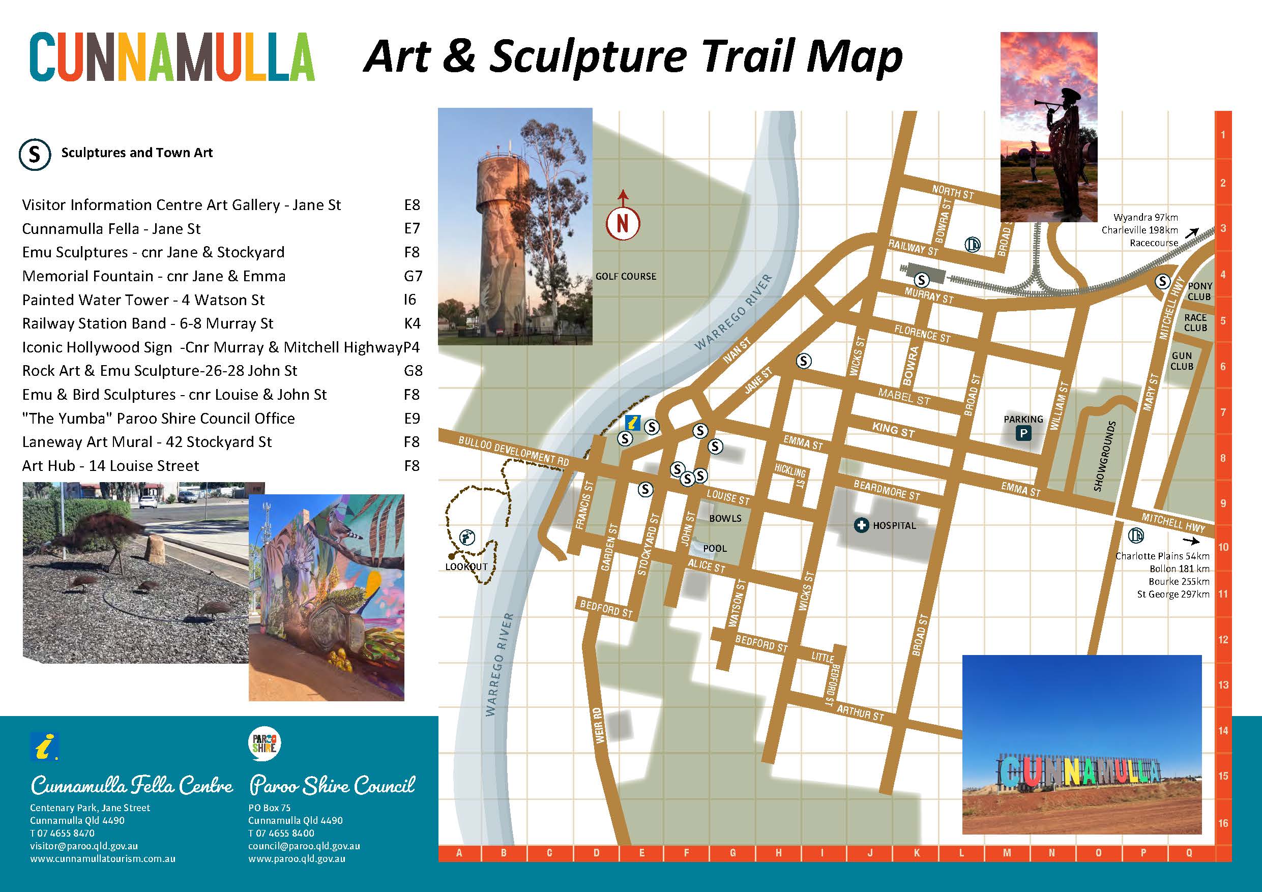 Cunnamulla Art and Sculpture Trail Map