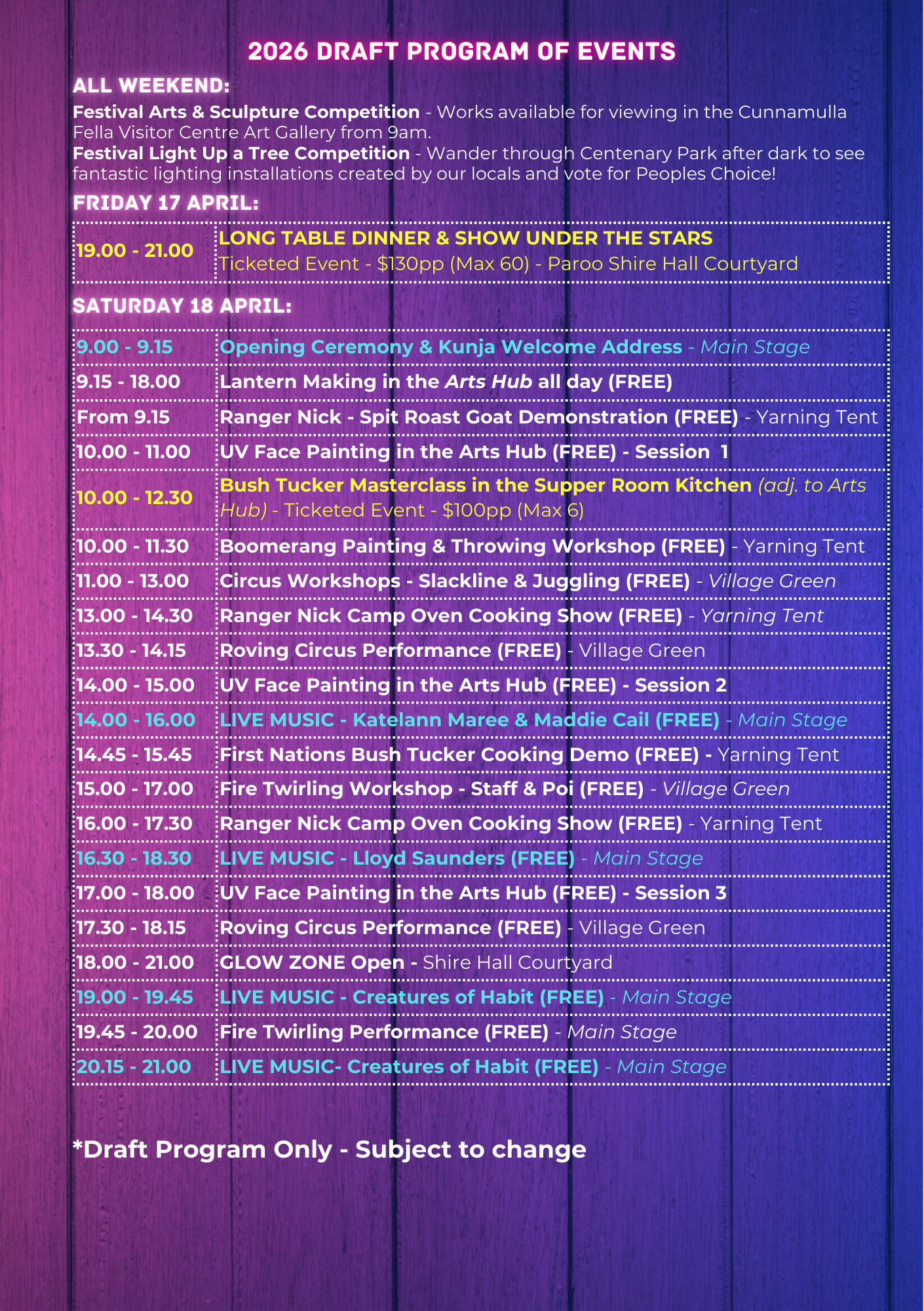 2026 Draft Program Page 1