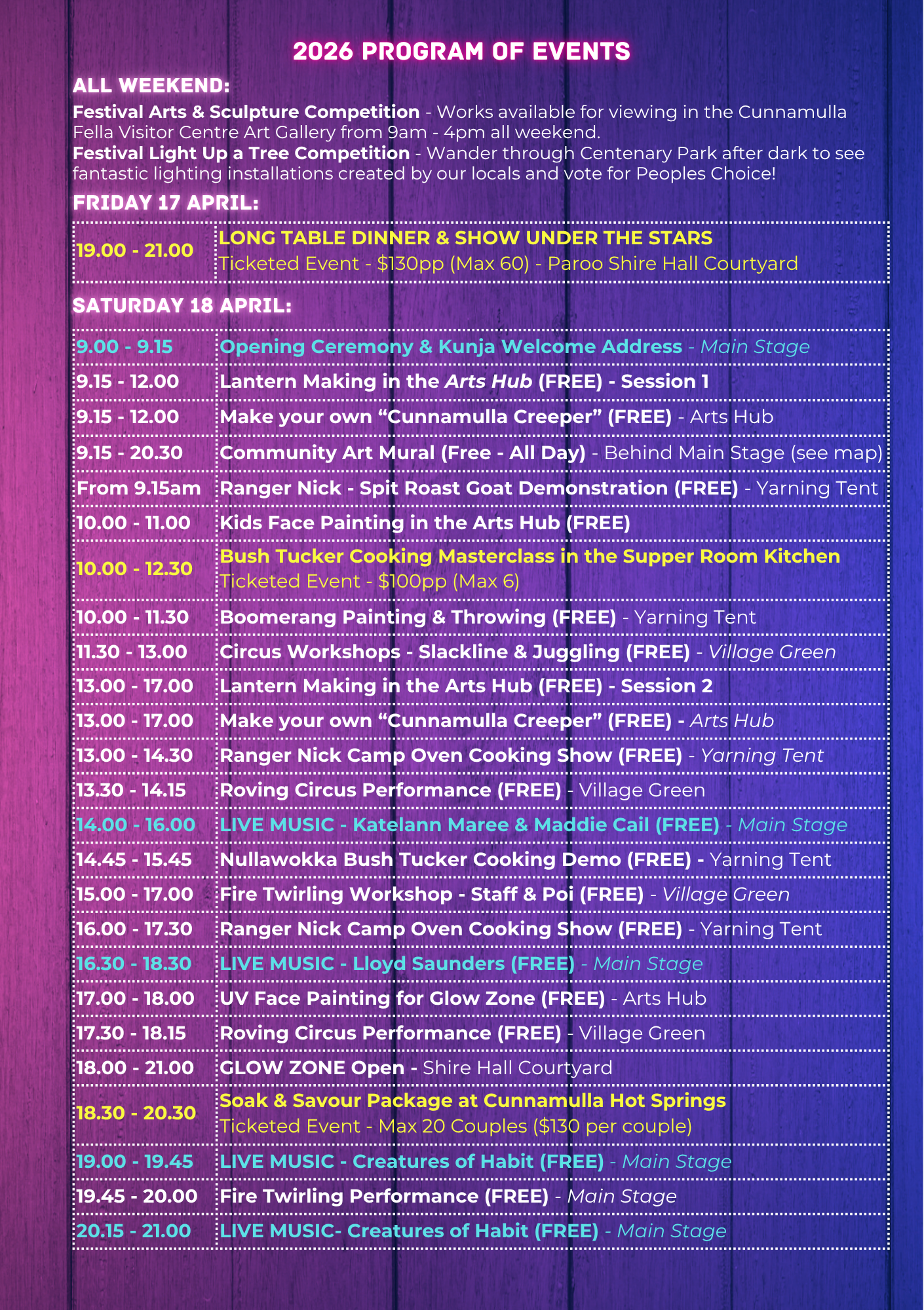 Festival Program Page 1